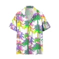 thumbnail image 6 of Men's Hawaiian Shirt Tropical Vacation Beach Palm Short Sleeve Shirts Button Down Turndown Collar Blouse Shirt, 6 of 6