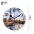 thumbnail image 2 of 14 Inch Wall Clock Battery Operated Silent Clock Decorative for Office, Kitchen, Outdoor, Living Room，Paris Eiffel Tower and Cloudy Sky Panoramic Elegant, 2 of 4