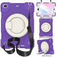 thumbnail image 2 of Case for iPad 9.7 6th/5th 2018/2017 / Air 2 / Pro 9.7, 360° Rotating Silicone PC Multi-Functional Handle-Kickstand Shockproof Cover & Shoulder Strap & Pencil Holder,Dark Purple, 2 of 10