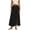 ☪537-Black, variant on Women's Solid Ice Silk Crinkle Slit Long Midi Skirt - Flowy Maxi Skirt for Everyday Style, Pants for Women