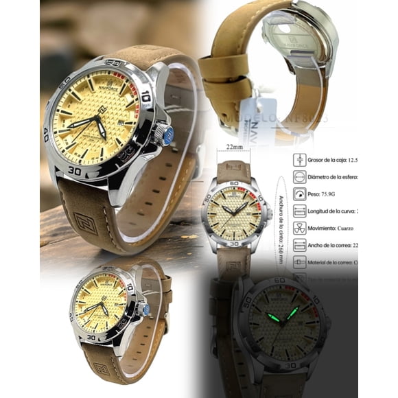 Reloj NF8023 Casual Impermeable Correa De Cuero