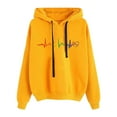 thumbnail image 3 of Vedolay Women Sweatshirt Women's Half Zip Crop Sweatshirt Workout Hoodie High Neck Long Sleeve Clothes,Yellow L, 3 of 4