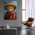 thumbnail image 4 of MUDKET Leopard Canvas Wall Art, King Crown Leopard Wall Pictures for Living Room, Framed Leopard Wall Paintings Prints, Luxury Animal Wall Decor for Home 12"L x 8"W, 4 of 9