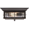 thumbnail image 3 of 6578400 Orwell 2 Light Outdoor Flush Mount Fixture in Oil Rubbed Bronze and Clear Glass, 3 of 7
