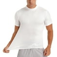 thumbnail image 2 of MSemis Men's Casual Short Sleeve Basic Turtleneck Slim Fit Undershirt Pullover Tops White M, 2 of 6