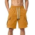 thumbnail image 2 of Men's Casual Dressy Cargo Shorts Lightweight Elastic Drawstring Waist Shorts Relaxed Fit with Side Pockets, 2 of 5