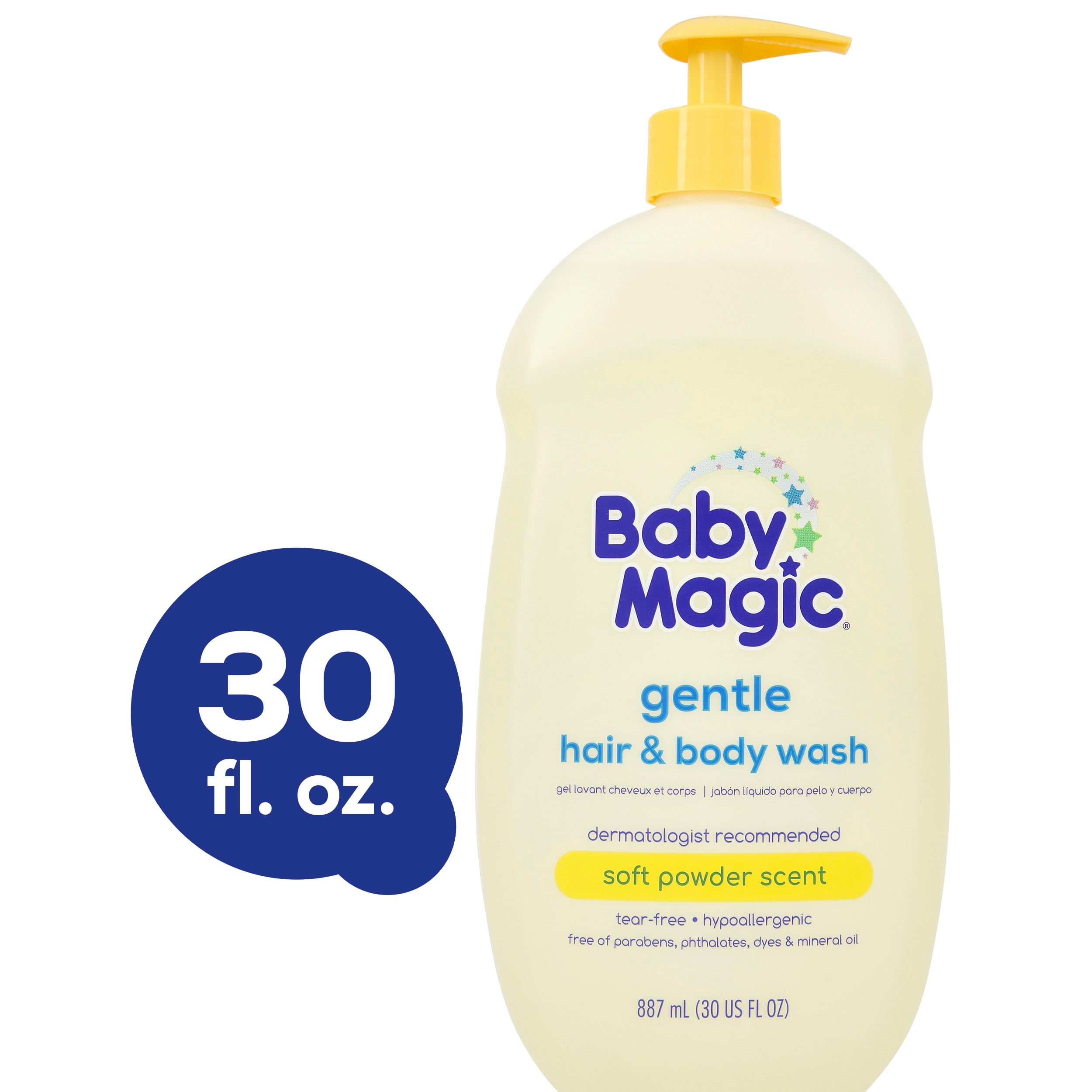 Baby Magic Tear-Free Gentle Hair and Body Wash, Soft Powder Scent,  Hypoallergenic, 30 oz. 