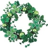 Fun Express St Patrick's Day Shamrock Wreath, 13-Inch Artificial Shamrock Wreath - Spring - Door or Wall Decor