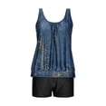 thumbnail image 2 of Conjunto de Bikini de Cintura Alta para Mujeres Traje de Baño Deportivo de Dos Piezas con Pantalones Cortos, Correas Ajustables, Acolchado Extraíble, Tela de Nylon Suave para Nadar, Playa, Piscina, S, 2 of 5