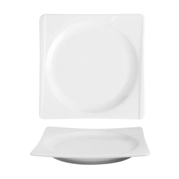 Hong Kong 7" x 7" Square White Porcelain Plate (Set of 4)