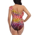 thumbnail image 5 of Goofa Fireworks Pattern Women's One Piece Swimsuits Tummy Control Bathing Suits Asymmetric One Shoulder Swimwear-X-Large, 5 of 6