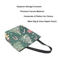 thumbnail image 3 of FORMRS Womens Canvas Tote Bag with Zipper Inner Pocket Shoulder Handbag, Red Christmas Gingerbread, 3 of 7