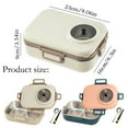 thumbnail image 3 of 1100ml Stainless Steel Bento Box,Lunch Box Containers for Adults,Japanese Leakproof Lunch Box Bring Chopsticks and Spoons,4 Compartments Food Storage Box for Picnic,Beige, 3 of 9