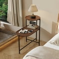 thumbnail image 5 of 2-Tier Small End Table, SHINPT Couch Tray Table with Wood Storage Shelf, Narrow Side Table for Small Spaces, Side Table for Living Room, Bedroom, Balcony, Bedside Table for Best Gift for Family, 5 of 8