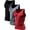 01# 3Pack:Black+Gray+Red, variant on NELEUS Mens Compression Tank Top Athletic Workout Base Layer Undershirt 3 Pack,Black Gray Red,US Size L