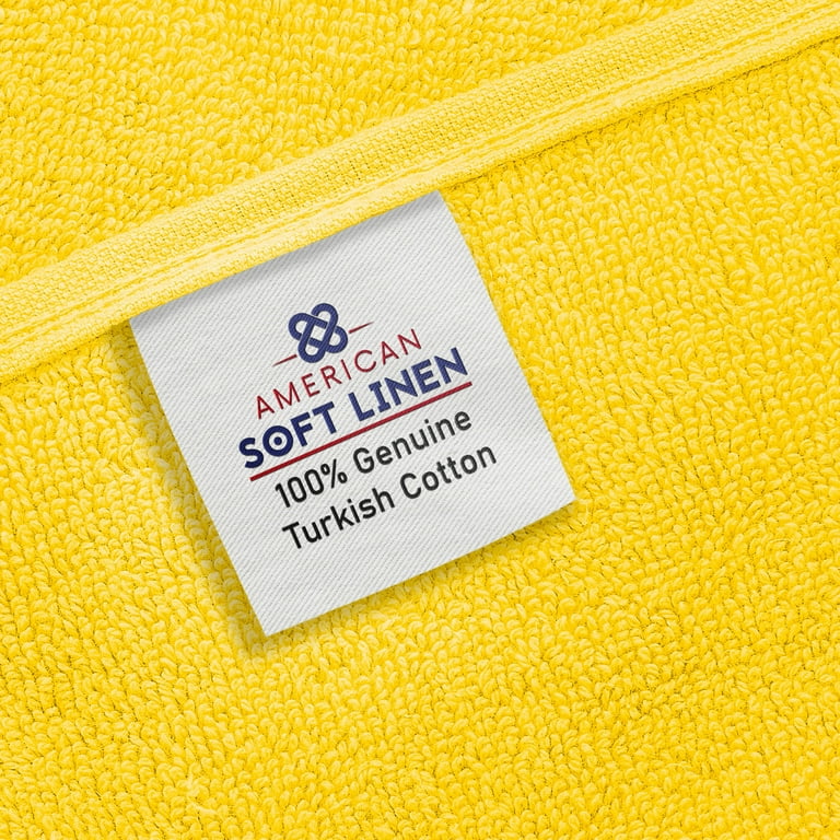 American Soft Linen Lemon Yellow 6-Piece Turkish Cotton Towel Set