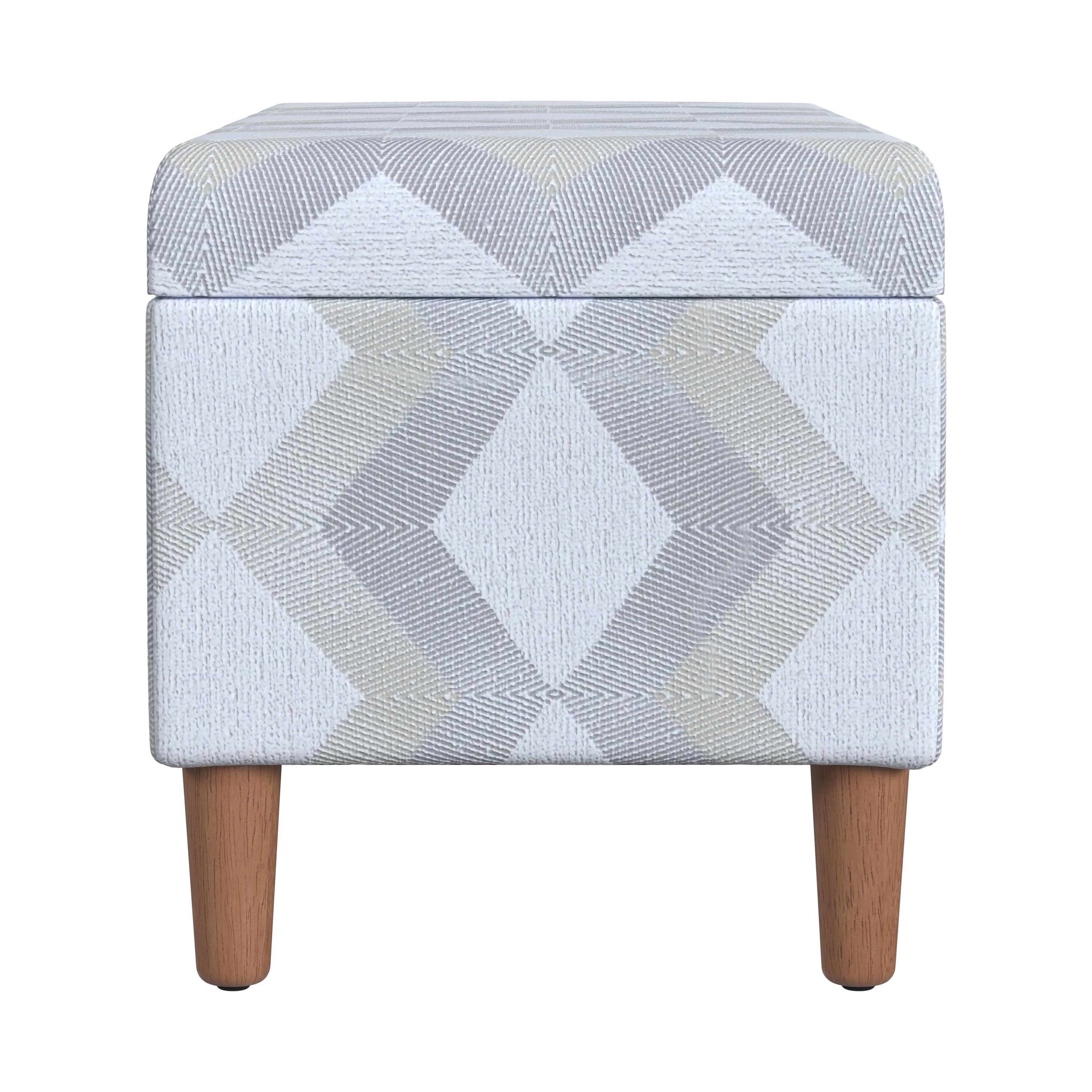 HomePop Malmo Storage Bench, 36"W x 16"D x 17.5"H, Natural Woven Geo Pattern