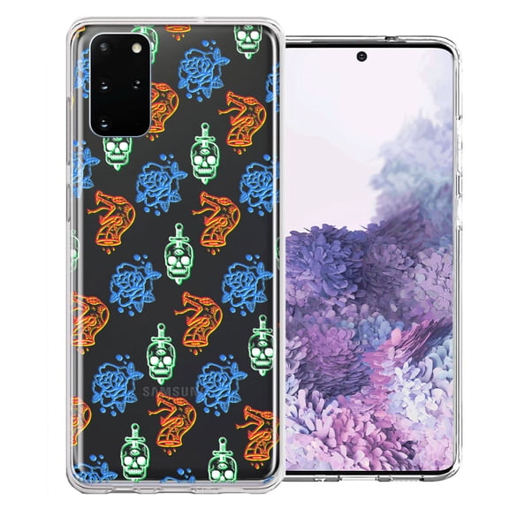 MUNDAZE For Samsung Galaxy S20 Plus Snakes Skulls Roses Design Double Layer Phone Case Cover