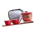 thumbnail image 4 of yuksok Chinese Tea Set Tea Service Set Portable Glass Teapot Infuser Teaware Teapot and red, 4 of 9