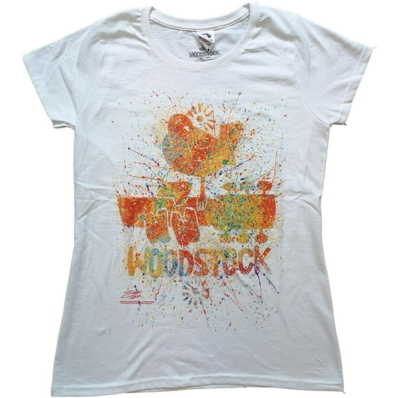 Woodstock Womens Splattered Cotton T-Shirt