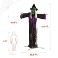 thumbnail image 3 of Haunted Hill Farm 15 ft Animatronic Witch with Lights and Sound, Outdoor Halloween Decoration, HHWITCH-48FLSA, 3 of 14