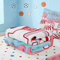 thumbnail image 5 of Manfei Kawaii Baseball Zipper Twin Comforter Sets with Fitted Sheet and 2 Pillowcases, Girls Letter HZipper Bedding Set, Pink Light Blue H, 5 of 7