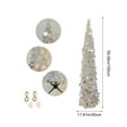thumbnail image 3 of Bfogop 5FT Pop Up Christmas Tree with LED Lights and Tree Topper- Collapsible Artificial Tinsel Pencil Christmas Tree, Skinny Xmas Tree for Indoor Home Apartment Holiday Party Decoration, 3 of 6