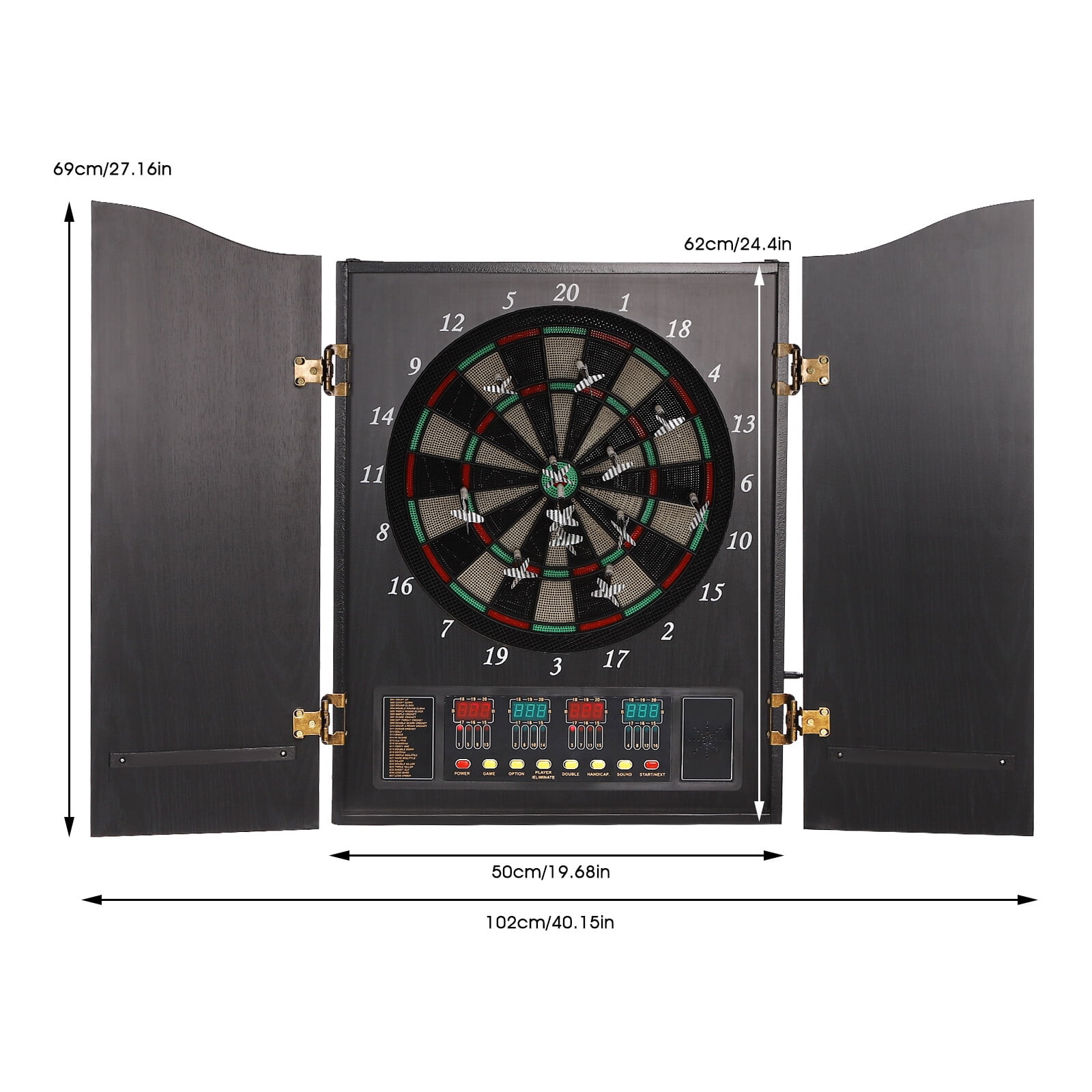 Electronic Dart Machine - 27 Game Categories, 16 Player Capacity, Soft Darts, Voice Announcements, Wall-Mounted Design, Ideal for Parties & Family Fun