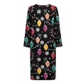 thumbnail image 5 of Xoenoiee Christmas Bulb Snowflake Print Women Zipper Robe Xmas Long Sleeve House Coats Robes Round Neck Bathrobe with Pockets Comfy Nightgown Sleepwear Plus Size, Size 4XL, 5 of 7