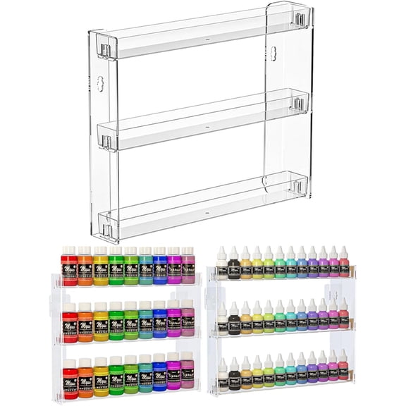 3 Tier Wall Floating Shelf Set DIY Mount Storage Book Acrylic Display Rack