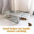 thumbnail image 3 of 1-Pack Humane Live Catch Mouse Trap Cage, Galvanized Steel Reusable Rodent Trap with Auto Lock Door, 3 of 7