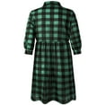thumbnail image 3 of Doublju Womens Roll Up 34 Sleeve Plaid Flared Shirt Dress With 2 Side Pockets, 3 of 4