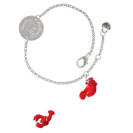 Resin Curved Red Lobster You Are Llamazing Delicate Bracelet