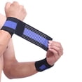 thumbnail image 4 of Muñequera deportiva Vendaje de compresión elaborado ajustable Brace Wrap Barra de culturismo Soporte de esguinces Recuperación del cuerpo Accesorios para máquinas de ejercicios negro+azul NO4 Advancent HW1149-06, 4 of 6