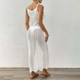 thumbnail image 6 of hotojiny Beach Vaction Clothes for Women Square Collar Sleeveless Swimsuit Cover up Maxi Dress See Through Hollow out Knit Cover Ups, 6 of 7