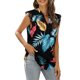 thumbnail image 2 of Txlixc, camisetas sin mangas de verano para mujer, sin mangas, lisas/flores/hojas, camisas de encaje con cuello en V, chaleco informal suelto para mujer Txlixc  Estilo de ocio, 2 of 5