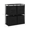 thumbnail image 2 of vidaXL Storage Cabinet with 4 Fabric Baskets Black 24.8"x11.8"x28" Steel, 2 of 7