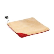 API Poly Cotton Heated Pet Bed For Pets, Red/White, 12 in. H x 15 in. W