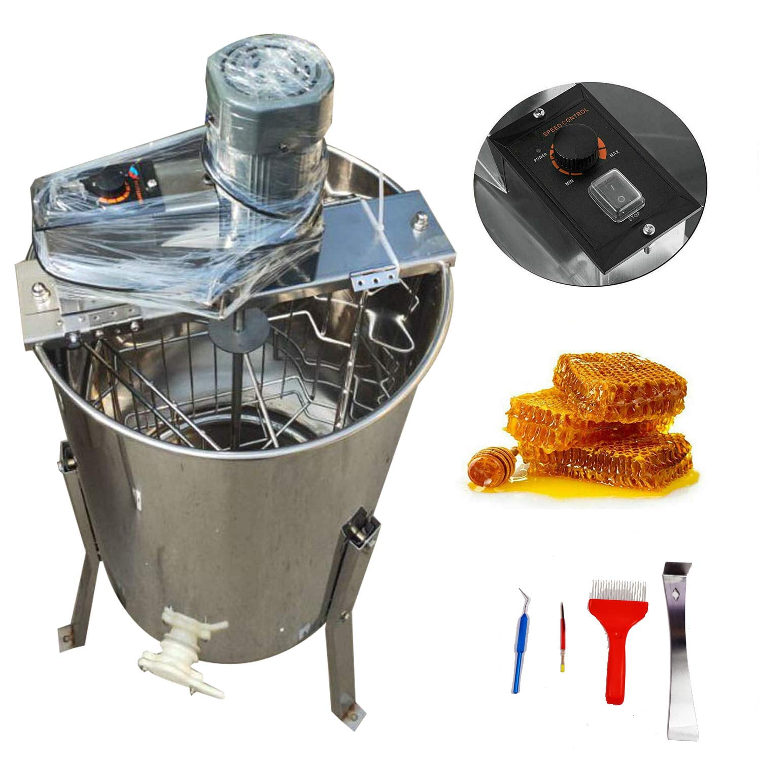 INTSUPERMAI Electric Honey Extractor 3 Frame Honey Motorized Separator