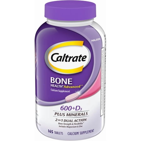 Caltrate Bone Health Advanced 600+D3 plus Minerals Calcium Tablets, 165 Ct