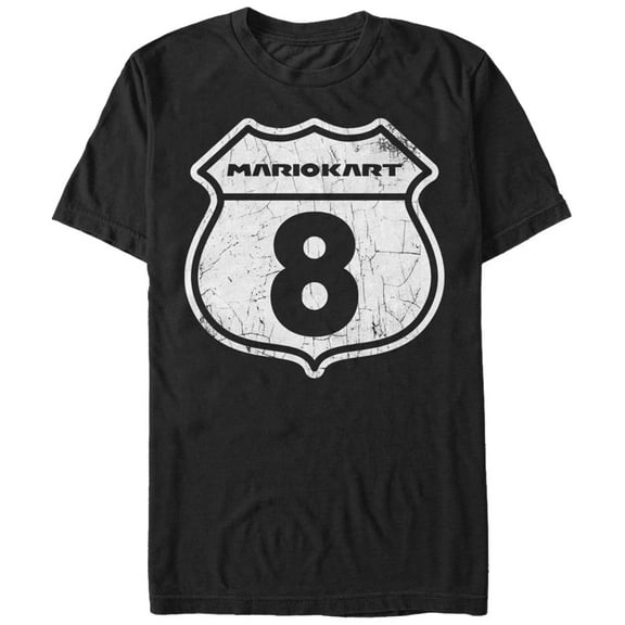 Men's Nintendo Mario Kart 8 Interstate Sign Graphic Tee Black 2X Large