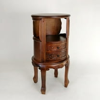 Wayborn Brown Birchwood 3 DRAWER OVAL CHEST 18.5″X15.5″X34″