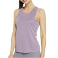 thumbnail image 2 of Tank Tops for Women under $4.98 no boundari Sleeveless Back Drawstring Solid Color Loose Sports Breathable Top Purple XL, 2 of 4