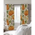 thumbnail image 4 of Thanksgiving Blackout Curtains for Bedroom Living Room Darkening Curtains 63 Inches Long Autumn Pumpkin Vintage Fallen Leaves Window Curtain 2 Panels Set Window Treatment Grommet Drapes 42"x63", 4 of 9