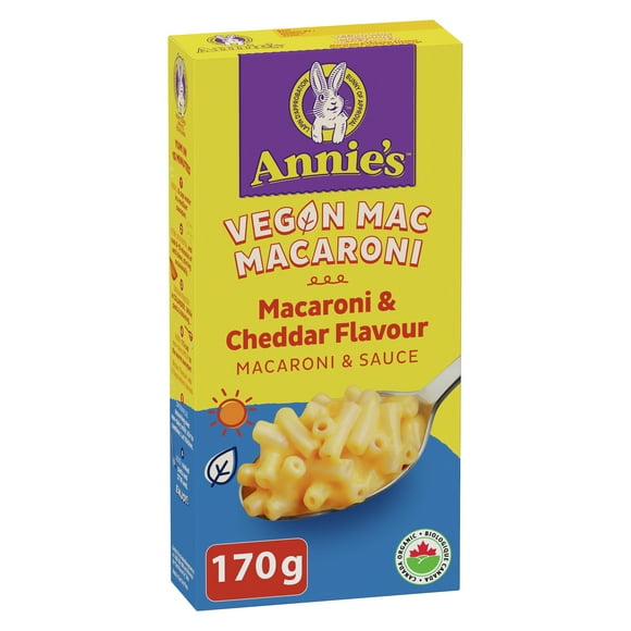 Annie's Macaroni au Fromage Végétalien, Saveur Cheddar, Biologique, 170 g, 2 portions 170 g