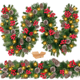 thumbnail image 1 of "Decoración Navideña  Belug Guirnalda De Ratán De 2.7m Con 50 Luces ", 1 of 5