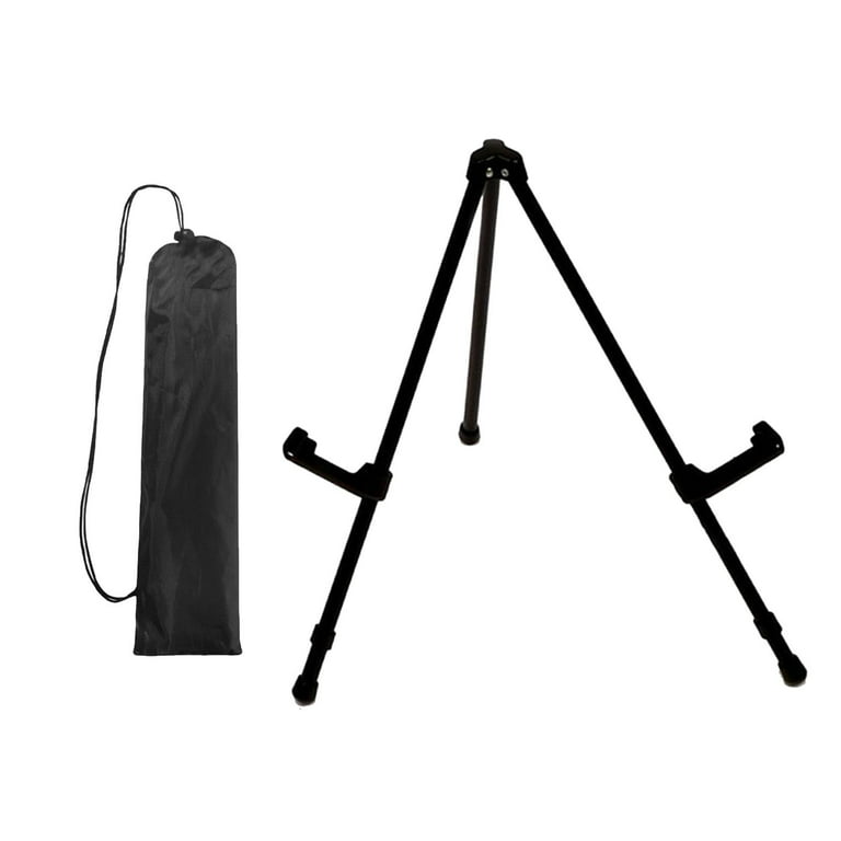 Easel Stand for Display Wedding Picture& Poster, Portable Collapsable Poster Easel Adjustable Metal Painting Easels Tripod Black, Size: Height 37cm