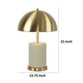 thumbnail image 5 of Aria 21 Inch Table Lamp - Dome Shade - Round Base - Beige Faux Leather - Brass, 5 of 5
