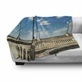 thumbnail image 3 of Italian Soft Flannel Fleece Throw Blanket, Mascagni Terrace Street Promenade of Livorno Tuscany Artwork Print, Cozy Plush for Indoor and Outdoor Use, 50" x 60", Sky Blue White and Black, by Ambesonne, 3 of 6