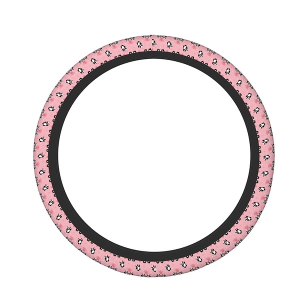 Fotbe Valentine'S Day Panda Funda para Volante Universal de 15 pulgadas, Accesorios para Auto para Hombre y Mujer, Protector de Volante Cómodo para SUV y Sedán